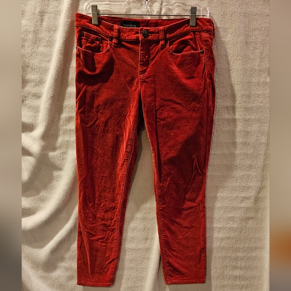 J. Crew Women's 28 Red Corduroy Pants